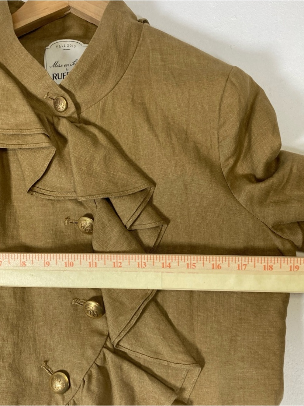 Anthropologie RUFFIAN MISE en SCENE Well Wisher Jacket Ruffle Linen Silk Size 8 - Picture 10 of 16